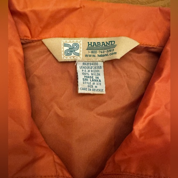 Vintage Haband Nylon Jacket Adult Medium‎  Orange Full Zip - Picture 1 of 10